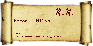 Morariu Milos névjegykártya